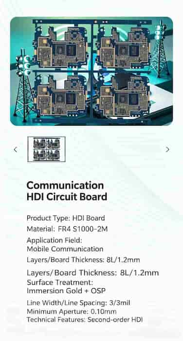 HDI PCB with microvias 1+N+1 2+N+2 via in pad manufactured by Yuda PCB