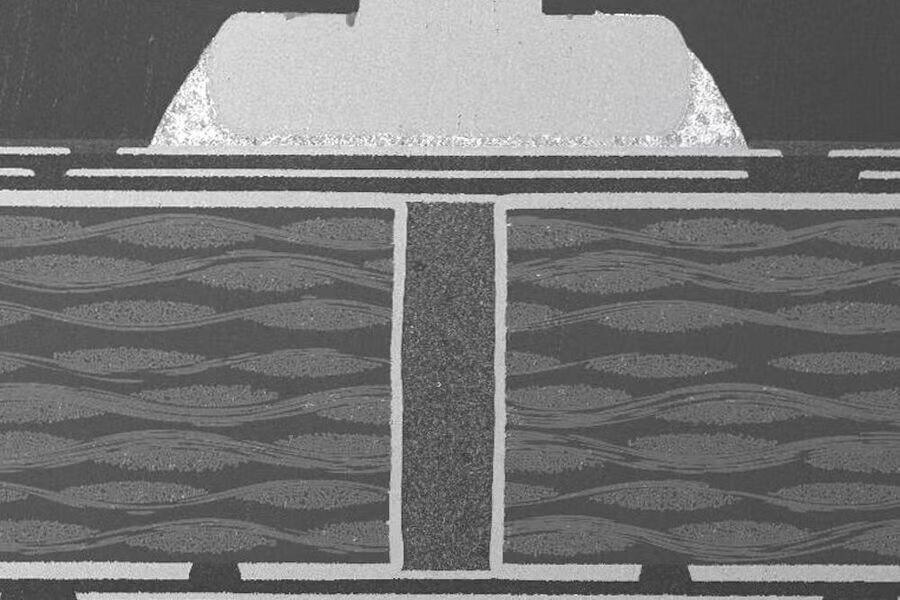 SEM Electron Microscope View of PCB Structure